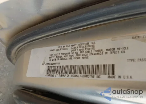 2004 Subaru Outback from USA, damaged, VIN 4S3BH675346629308